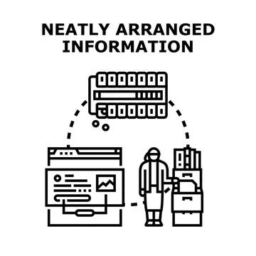 Information organization management and data archiving system イラスト素材
