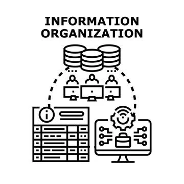 Information organization managing data and digital assets Stock Illustration