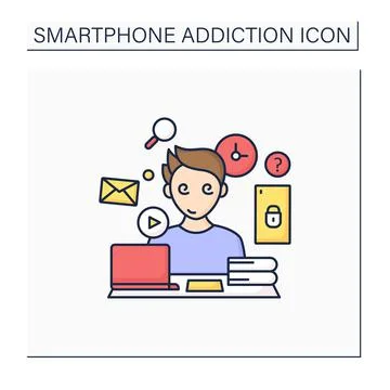 Information overload color icon Stock Illustration