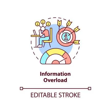 Information overload concept icon Stock Illustration
