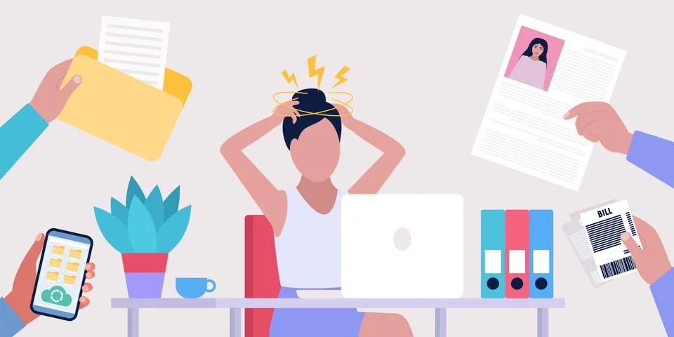 Information overload concept Stock Illustration