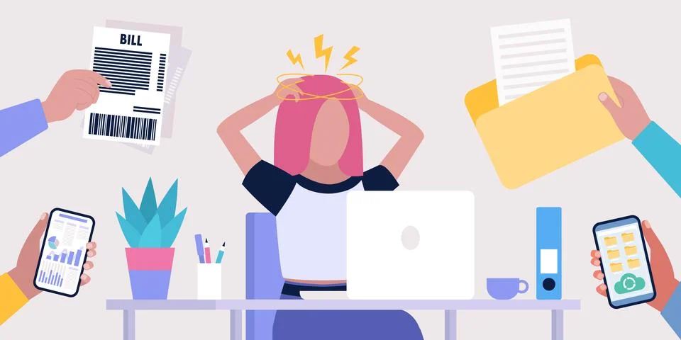 Information overload concept Stock Illustration