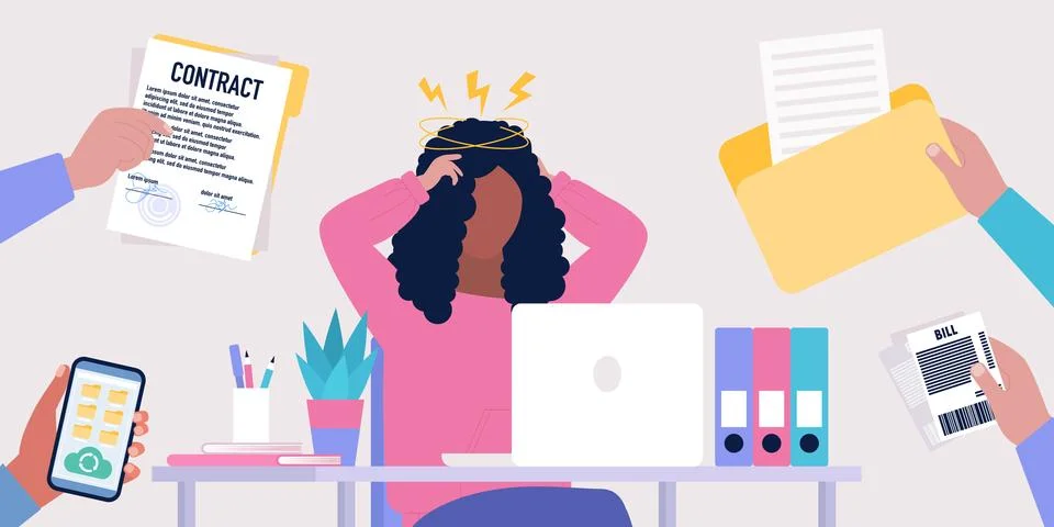 Information overload concept Stock Illustration