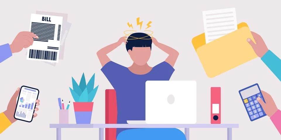Information overload concept Stock Illustration