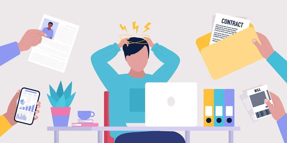Information overload concept Stock Illustration