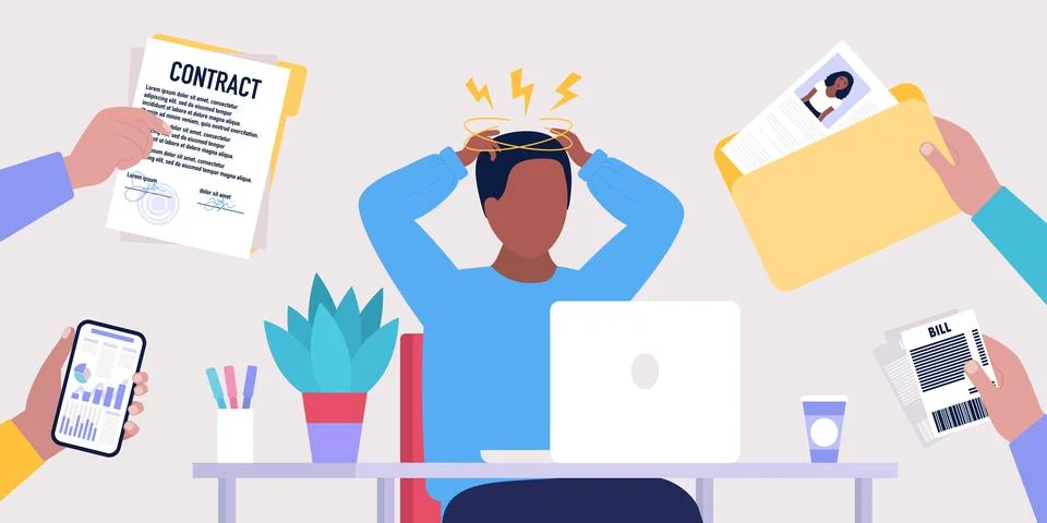 Information overload concept Stock Illustration