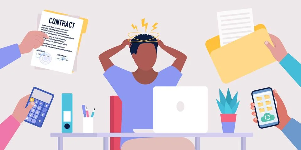 Information overload concept Stock Illustration