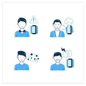 Information overload flat icons set Stock Illustration