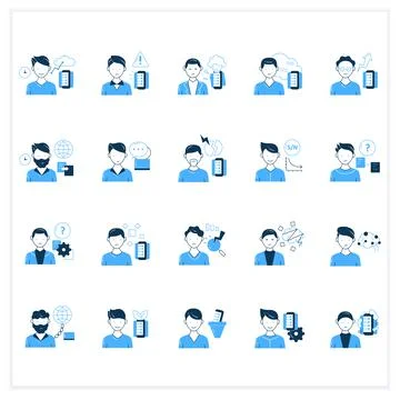 Information overload flat icons set Illustrazione stock