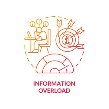 Information overload red gradient concept icon Stock Illustration