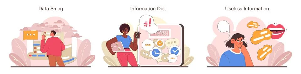 Information Overload set. Flat vector illustration イラスト素材