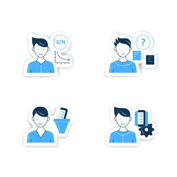 Information overload stickers set Stock Illustration