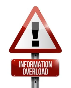 Information overload warning sign illustration Stock Illustration