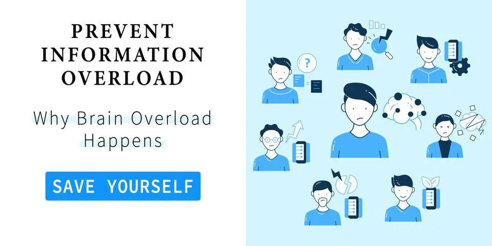 Information overload web banner Stock Illustration