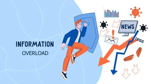 Information overload website interface design with business man vector illust Stock Illustration