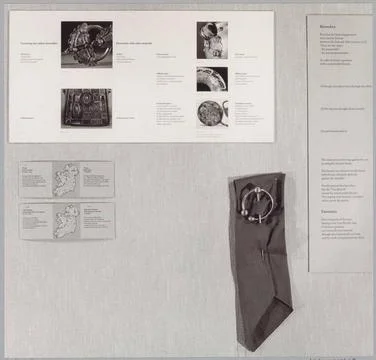 Information panel include Fibula s; Exhibition Irish art. . Copyright: xpi... Stock Photos