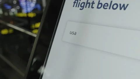 Information panel for viewing timetable of flight departures by destinations. Stock Footage 231137508