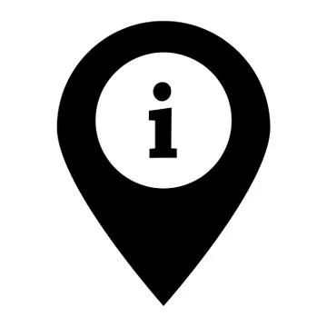 Information on pin icon on white background. flat style. information on pin s Stock Illustration