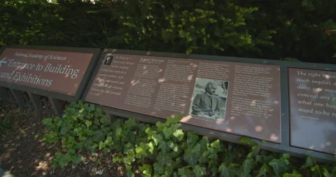 Information plaque, Einstein,  National Academy of Sciences, Washington D.C. Stock Footage 138825142