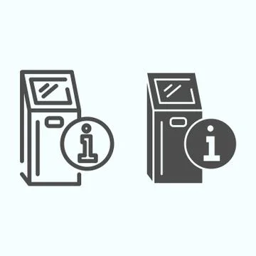 Information point line and solid icon. Internet box with internet access vector Stock Illustration