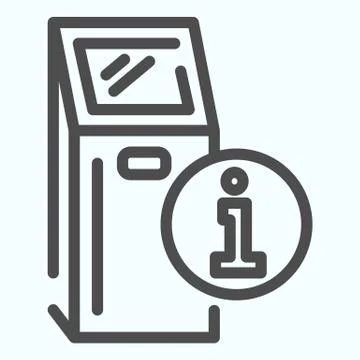 Information point line icon. Internet box with internet access vector Stock Illustration