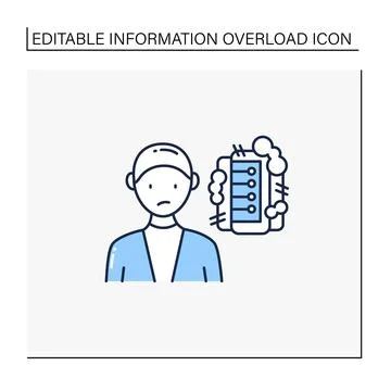 Information pollution line icon Stock Illustration