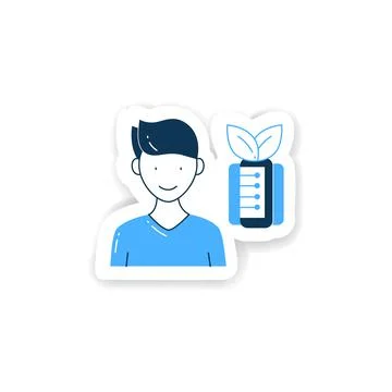 Information pollution sticker icon Stock Illustration