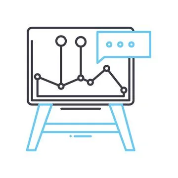 Information presentation line icon, outline symbol, vector illustration, concept Illustrazione stock