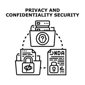 Information privacy and confidentiality security concept illustration Stock Illustration