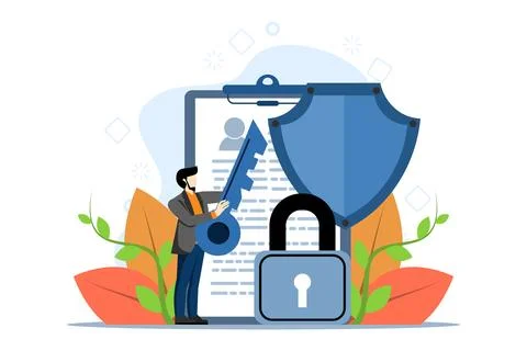 Information privacy concept, data protection. Stock Illustration