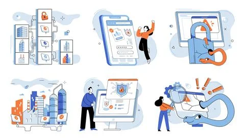 Information privacy. Documents containing private datrequire strict 스톡 일러스트