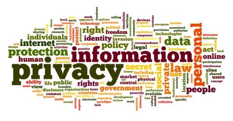 Information privacy in word tag cloud Stock Illustration