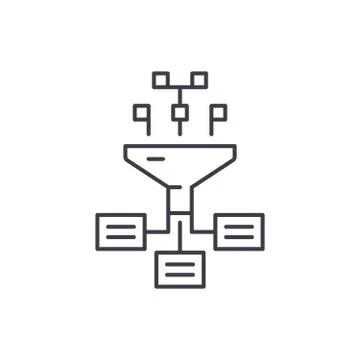 Information processes line icon concept. Information processes vector linear Stock Illustration