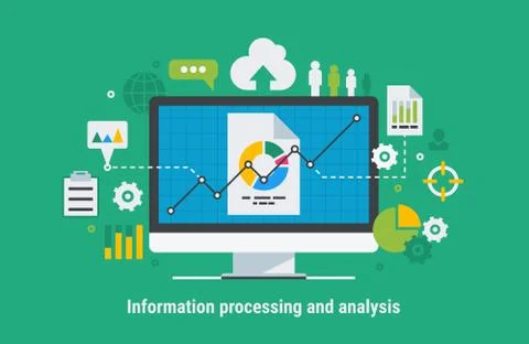 Information processing and analysis Stock Illustration