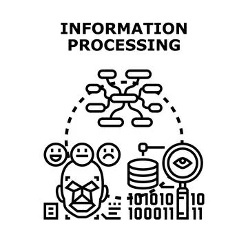 Information processing and data analysis concept Stock Illustration