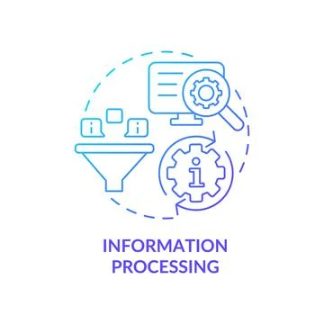 Information processing blue gradient concept icon Stock Illustration