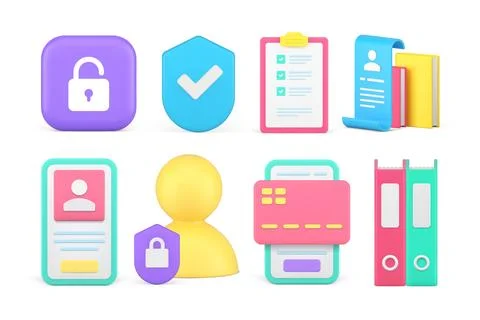 Information protection verification password access secret archive personal d Illustrazione stock