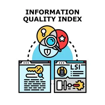 Information quality index analysis strategy measuring content performance Stock Illustration