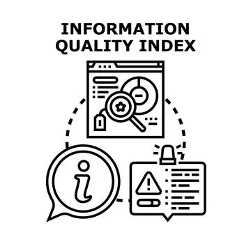 Information quality index evaluating data analytics reliability Stock Illustration