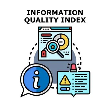 Information quality index evaluating data analytics reliability Stock Illustration