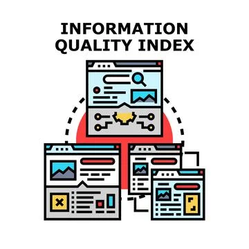 Information quality index measuring data assessment criteria Stock Illustration