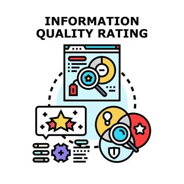Information quality rating and data analysis concept Stock Illustration