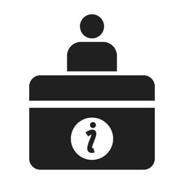 Information Reception icon vector design template in black color isolated sig Stock Illustration