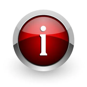Information red circle web glossy icon. Illustrazione stock