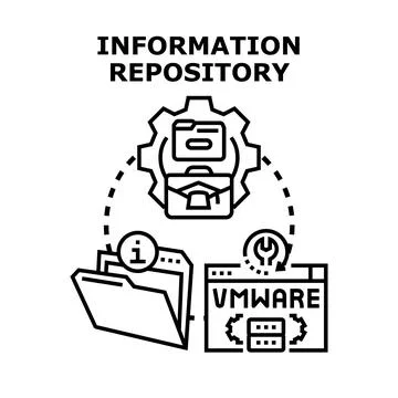 Information repository concept for data management system Illustrazione stock
