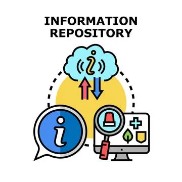Information repository concept for data management system Illustrazione stock