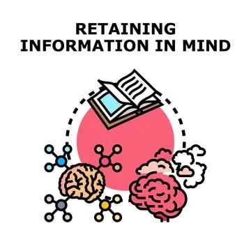 Information retention process in mind and brain Stock Illustration