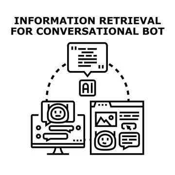 Information retrieval for conversational bot in conversation Stock Illustration
