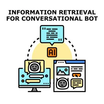 Information retrieval for conversational bot in conversation Stock Illustration