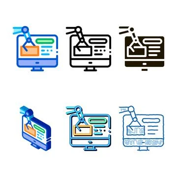Information retrieval icon vector outline forms Illustrazione stock